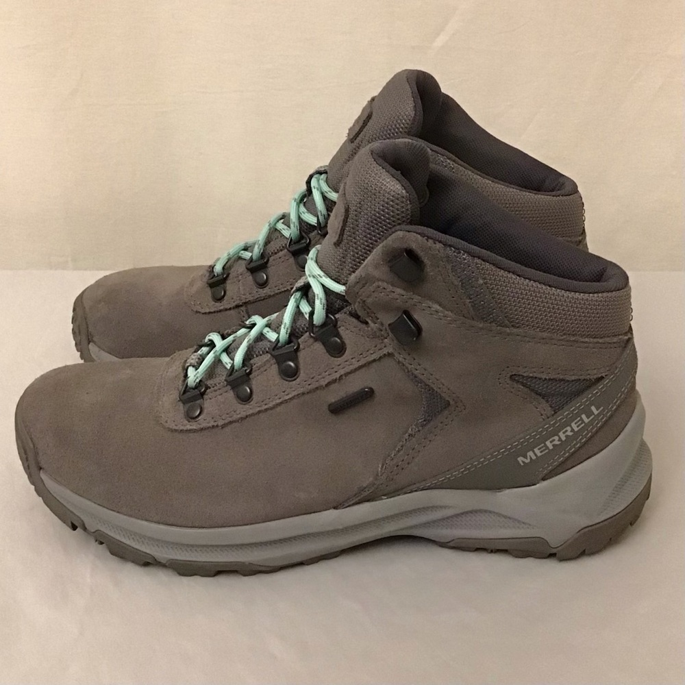 Merrell 10 Women's Erie Mid Waterproof Hiking Boots Gray Shoes *Missing Insoles* - Picture 12 of 12